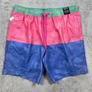 Valor Collective Swim Shorts Mens Large Pink Blue Green Colorblock